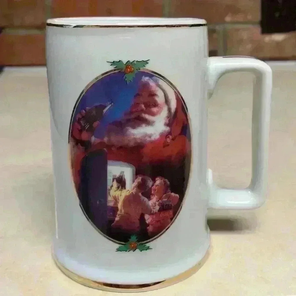 Vintage Set of 4 1996 Coca Cola "For Santa" Christmas Mugs/Tankards/Coffee/Tea - Picture 3 of 9